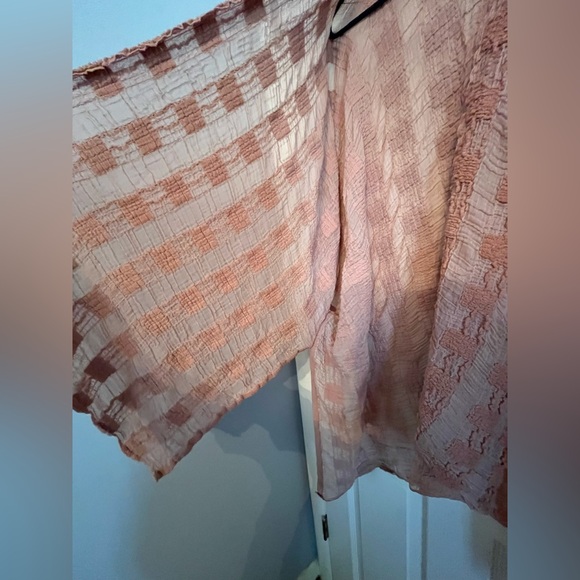 Textured Kimono One Size Blush Pink - Picture 5 of 7